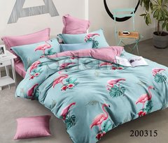 Комплект постельного белья Фламинго Бирюза из ранфорс Двуспальный