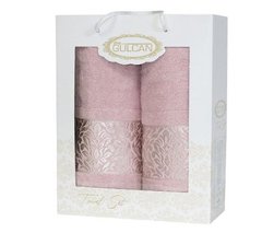 Набір рожевих махрових рушників Cotton (2 шт) pink, бавовна