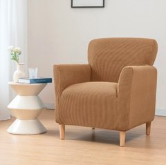 Універсальний чохол на крісло-диван кавовий трикотаж-жаккард, 90х140, На крісло