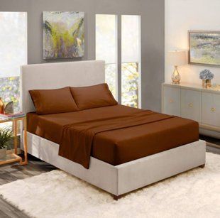 Постільний комплект коричневий Home Collection U-tek бавовна Brown Євро