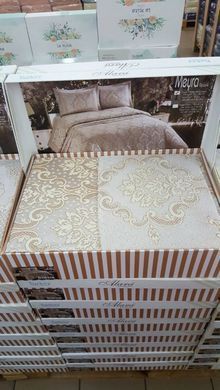 Жакардове покривало коричневе Meyra damask Kahve