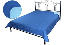 Летнее стеганое одеяло-покрывало микрофайбер Ромб синее 215х240