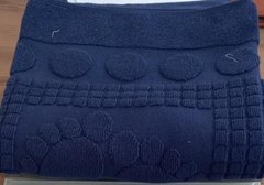Темно синий махровый коврик в ванную 750 г/м2 50х70 Ножки