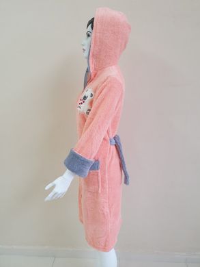 Светло персиковый женский халат на молнии с Мишуткой Welsoft XL