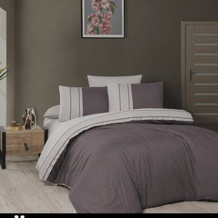 Комплект белья из Satin Deluxe Chackers Duet Lilac-Beige Евро