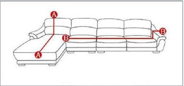 Чехол натяжной замшевый на угловой диван 235х300 Песочный из микрофибры