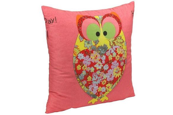 Декоративная силиконовая подушка Owl Red 50х50