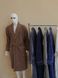 Довгий чоловічий велюровий халат коричневого кольору без капюшона 3XL