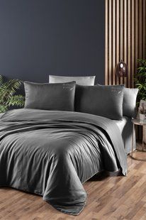 Люксовое постельное белье из сатина Timeless anthracite Евро