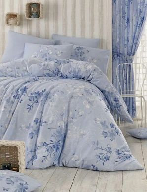 Комплект постельного белья хлопок LORINE Milana голубой Евро