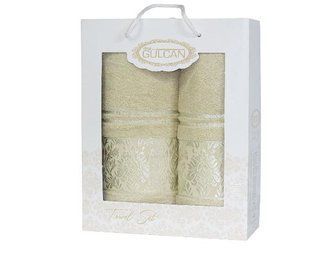 Набор песочных махровых полотенец Cotton (2 шт) sand, хлопок