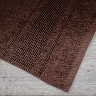 Однотонное полотенце Aisha-royal 400 г/м2 шоколадного цвета 100х150