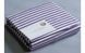 Простынь на резинке бело-сливовая в наборе с наволочкой U-tek хлопок Stripe 30 Plum 80х190
