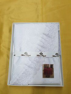 Белая круглая скатерть 160 жаккардовая К.Д.К.