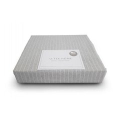 Постільний комплект Grey-White Stripe U-tek бавовна Hotel Collection сірий Сімейний