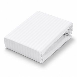 Простирадло на гумці White Stripe бавовна Hotel Collection біле 200х220