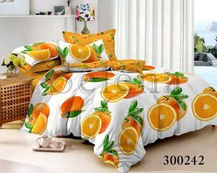 Постельный комплект белья Orange из сатина Евро