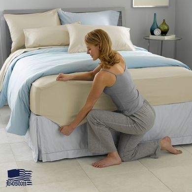 Простирадло на гумці Beige сатинове Jefferson бежеве 80х190