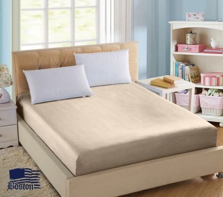 Простирадло на гумці Beige сатинове Jefferson бежеве 80х190