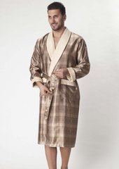 Длинный мужской халат без капюшона 8015 бежевый 2XL