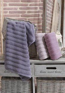 Комплект полотенец MicroCotton Delux Premium (3 шт) Ezgi-2 лиловые 70х140