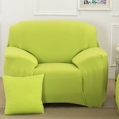 Натяжной чехол для кресла 90х140 светло-зеленый без рисунка