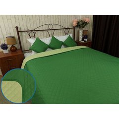 Летнее стеганое одеяло-покрывало микрофайбер Ромб Grass зеленое 150х215