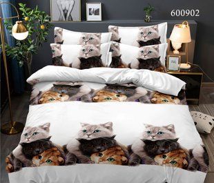 Постельное белье из поликотона Кошачье Счастье Двуспальный