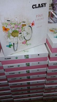 Набір білизни Clasy з вафельним покривалом Pike Makre v6 бежевий