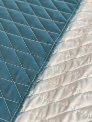 Стеганое покрывало Romb grey+indian teal двустороннее 180х215