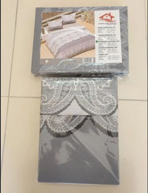 Комплект постельного белья хлопок LORINE Decorate серый Евро