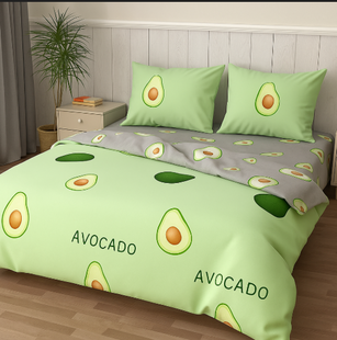 Постільна білизна з бязі авокадо Green Grey Сімейний