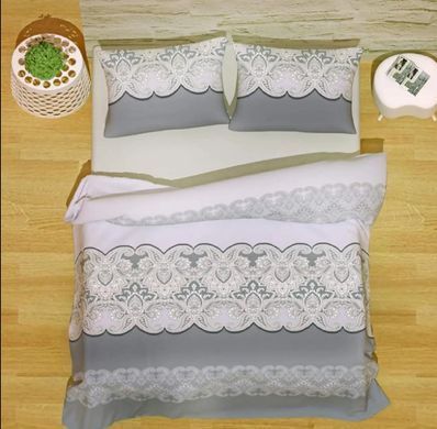 Комплект постельного белья хлопок LORINE Decorate серый Евро