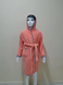 Персиковый детский махровый халат с полосками Welsoft 9-10 лет