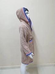 Бежевий махровий халат Welsoft для підлітків зі смужками 13-14 років