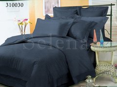 Однотонный графитный постельный комплект белья из сатина Stripe Семейный