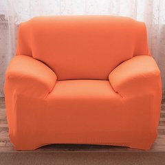 Натяжной чехол для кресла 90х140 оранжевый без рисунка