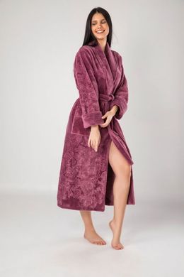 Довгий жіночий халат без капюшона ns 8650 баклажан S
