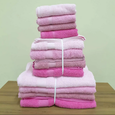 Набір з 4-х махрових рушників Hasir Pembe з бавовни 50х90