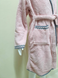 Пудровий дитячий махровий халат зі смужками Welsoft 5-6 років