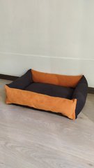 Лежак для домашних животных Rizo 60/45 черно-оранжевый со съемным чехлом