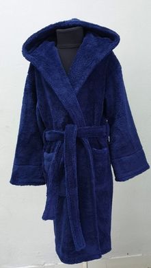 Детский халат Wellsoft с капюшоном синий 6-7 лет
