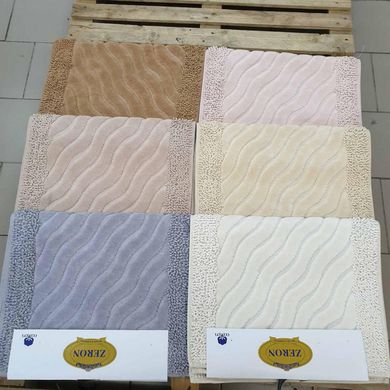 Комплект махровых ковриков для ванной Mosso светло-бежевый волна