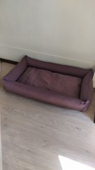 Лежак для собак больших пород темный фиолетовый Rizo 110/65 со съемным чехлом