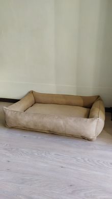 Уютный лежак для собак и котов Rizo бежевый крем ручной работы ручной работы 35х45