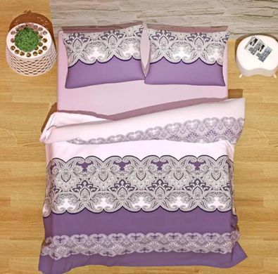 Комплект постельного белья хлопок LORINE Decorate Фиолетовый Двуспальный