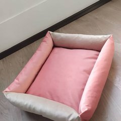 Лежак для домашніх тварин рожевий Rizo 58 \ 48 \ 14 зі знімним чохлом