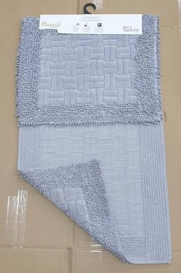Комплект махровых ковриков для ванной Mosso серый косичка