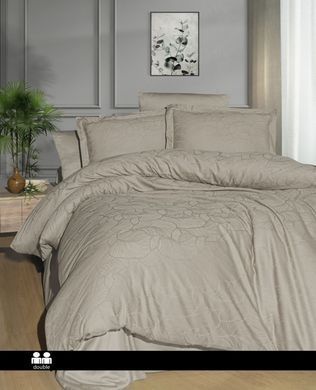 Сіра постільна білизна Bermett із бамбука Bamboo Jacquard Евро