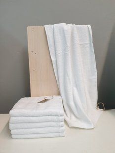 Кремовое полотенце из органического хлопка 600 г/м2, однотонное 50х90